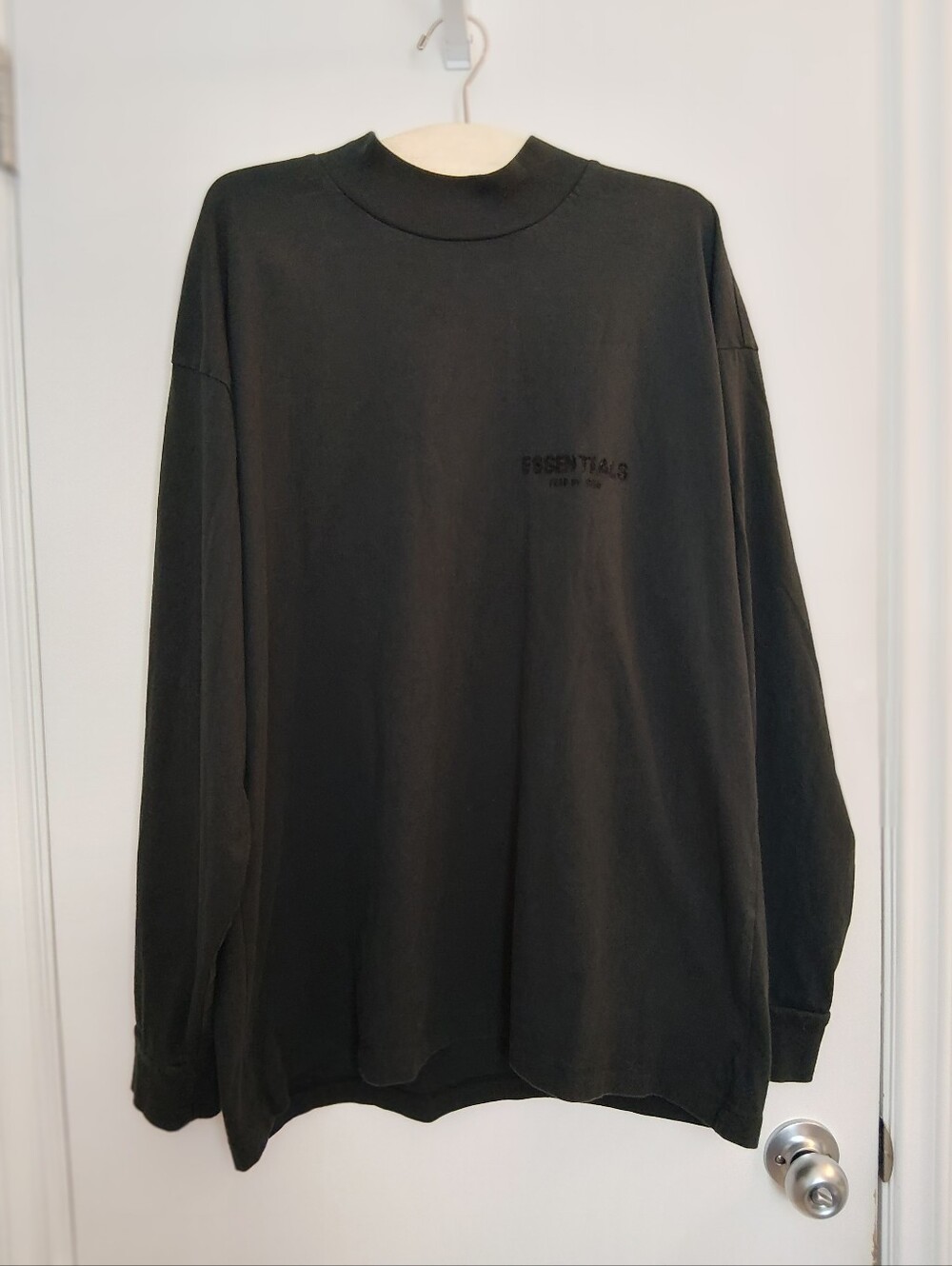 Fear of God Black Long Sleeve Tee with Subtle Chest Logo